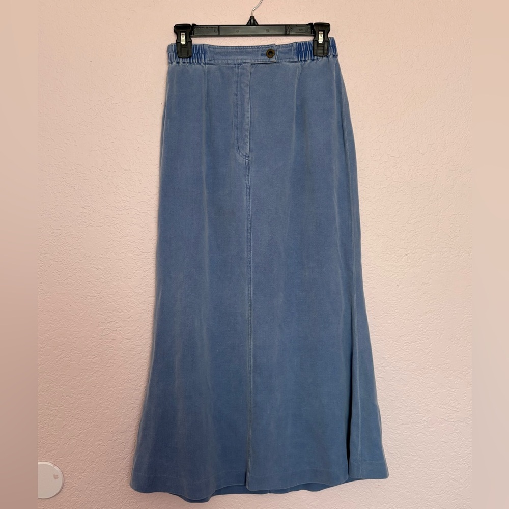 Vintage 100% Silk Denim-Look Skirt